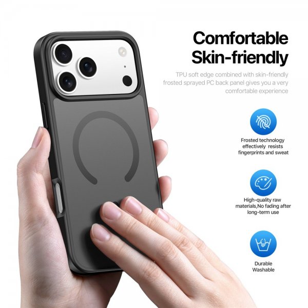 Dux Ducis iPhone 17 Pro -kuori Yind Series MagSafe, musta