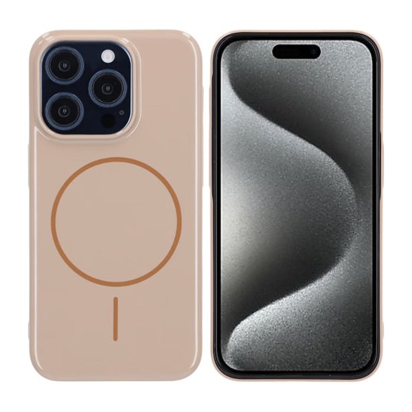 iPhone 15 Pro -suojakuori, TPU, MagSafe, kiiltävä kulta