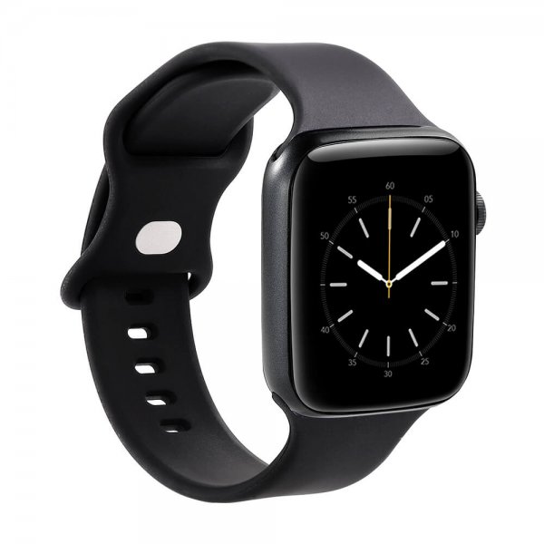 Apple Watch 38/40/41/42mm silikonranneke, musta