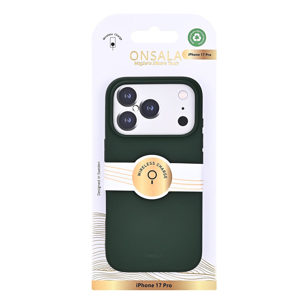 Onsala iPhone 17 Pro/iPhone 18 Pro Kuori Silikonin tuntu Olive Green