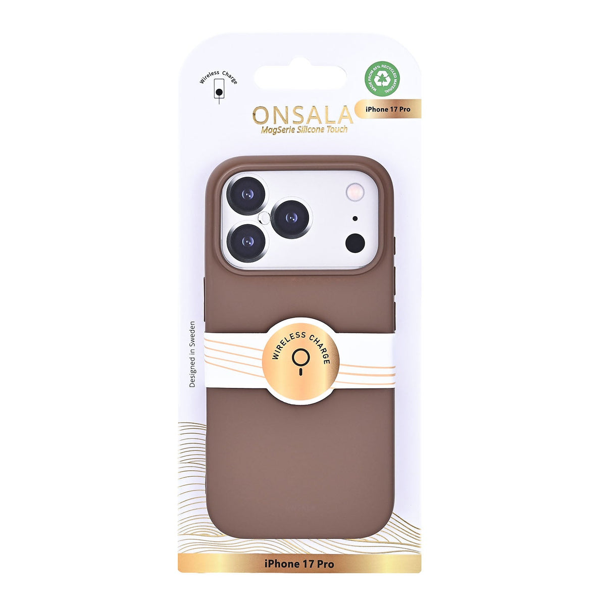 Onsala iPhone 17 Pro/iPhone 18 Pro Kuori Silikonin tuntu Chocolate