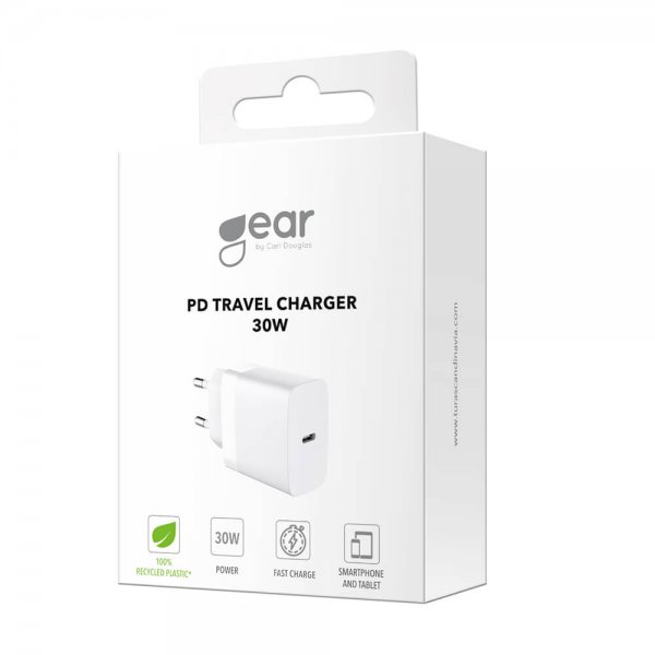 Gear Laturi PD/PPS Travel Charger 30W Valkoinen