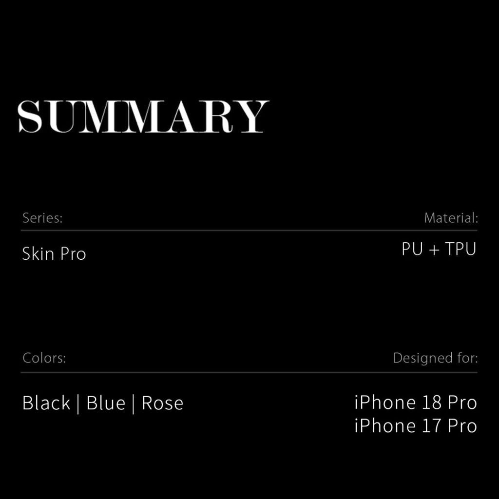 Dux Ducis iPhone 17 Pro/iPhone 18 Pro Kotelo Skin Pro Series Musta