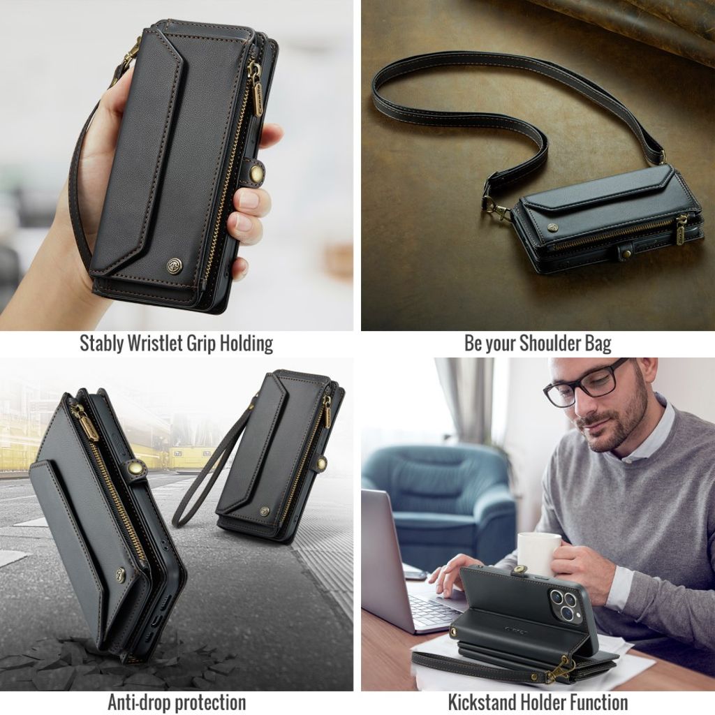 CaseMe iPhone 13 Pro Max Kotelo C36 Series Musta