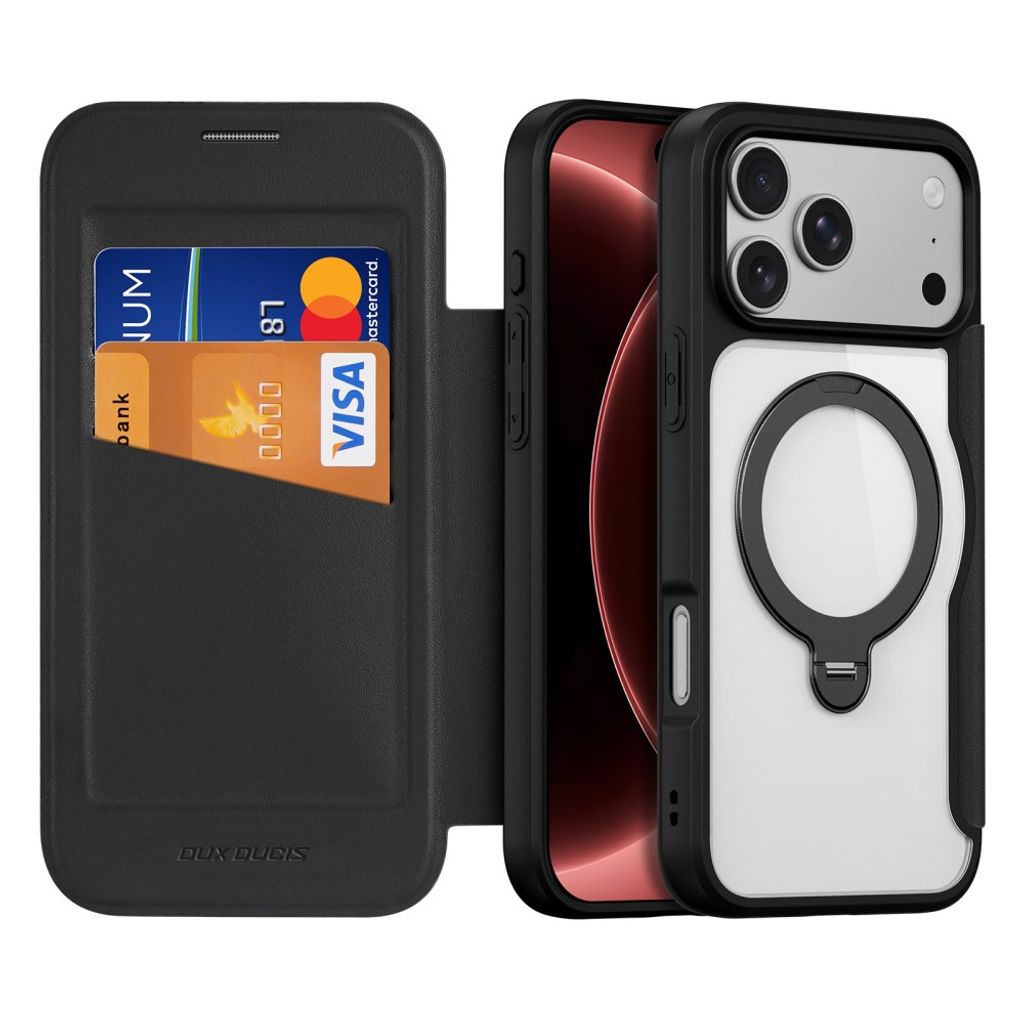 Dux Ducis iPhone 17 Pro Max/18 Pro Max Kotelo Skin X Pro Series Kickstand MagSafe Musta