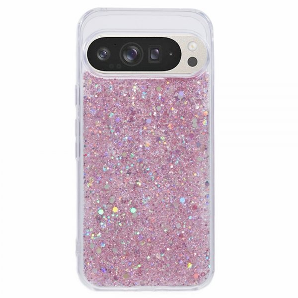 Nordic Covers Google Pixel 9 Pro XL -suojakuori, Sparkle Series, Blossom Pink