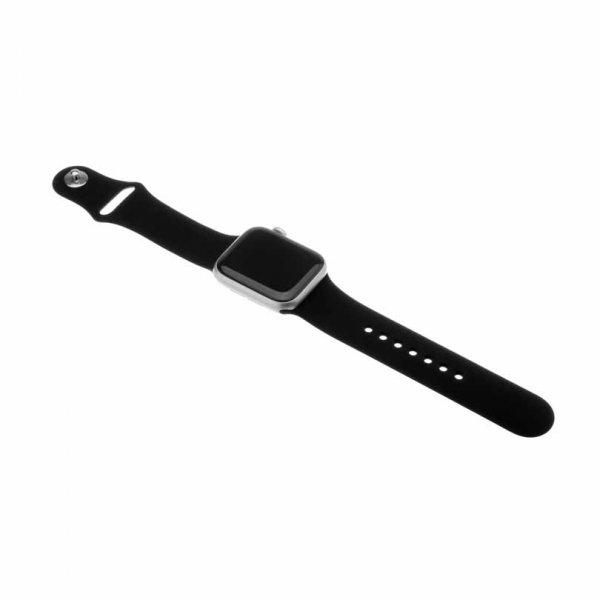 Kiinteä Apple Watch 38/40/41/42mm ranneke silikonihihna musta