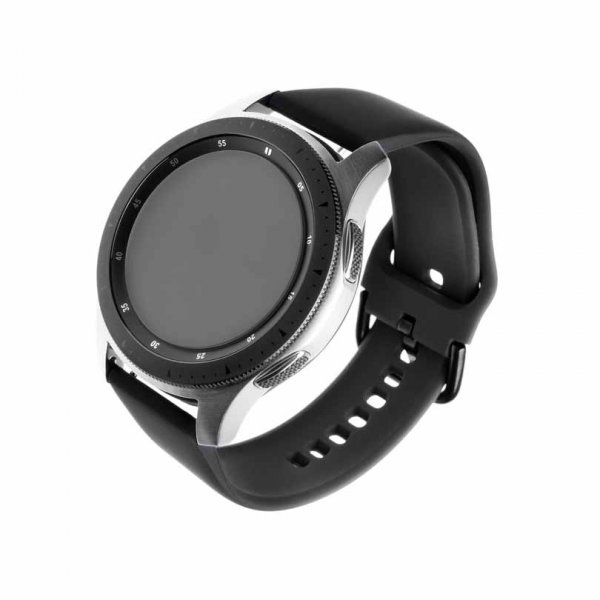 Fixed Samsung Galaxy Watch 20mm Armband Silicone Strap Musta