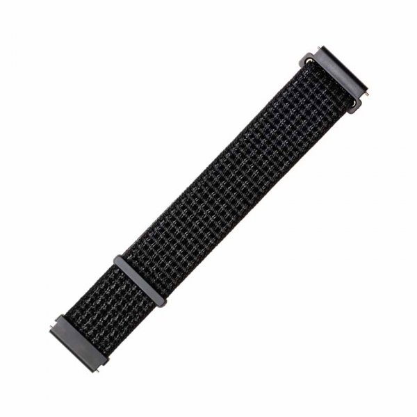 Korjattu Samsung Galaxy Watch 22mm ranneke Nylonhihna Heijastava Musta