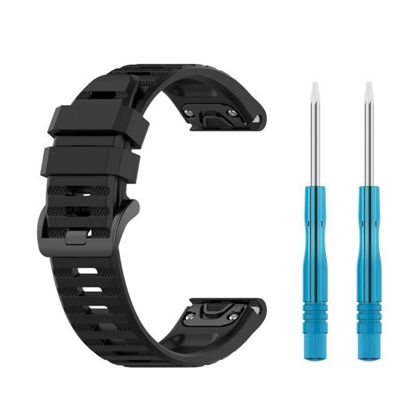 Kiinteä Garmin QuickFit 26mm ranneke silikoni, musta