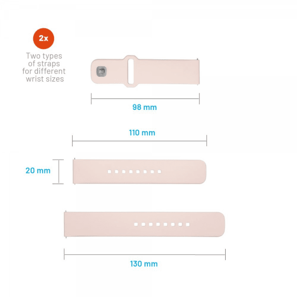 Kiinteä Samsung Galaxy Watch 20mm Ranneke Silikoni Urheilullinen Hihna Pinkki