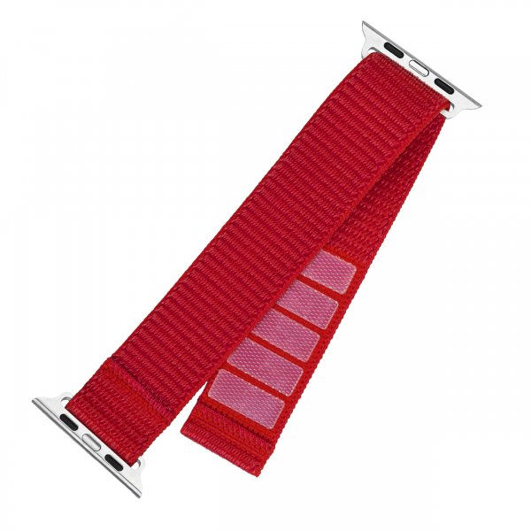 Kiinteä Apple Watch 44/45/46mm ranneke Nailon Sporty Strap Punainen