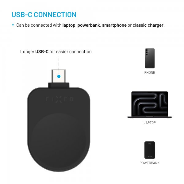 Kiinteä laturi Samsung Galaxy Watch USB-C Musta