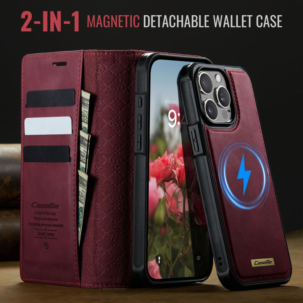 CaseMe iPhone 13 Pro Kotelo C49 Series Punainen