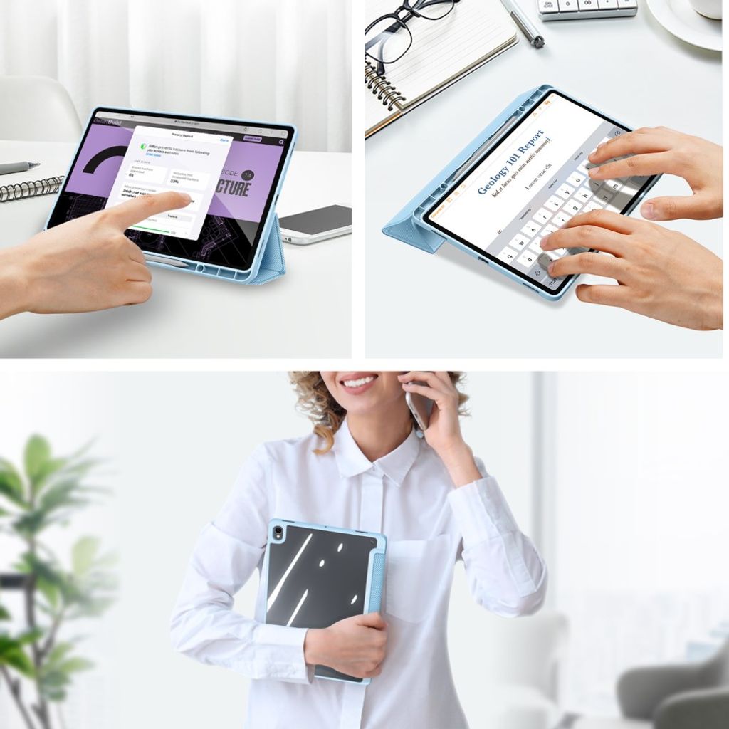 Dux Ducis Samsung Galaxy Tab S12 Plus Kotelo TOBY Series Sininen