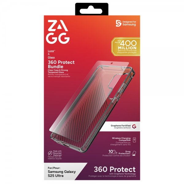ZAGG Samsung Galaxy S25 Ultra Kuori näytönsuojalla Luxe & Glass