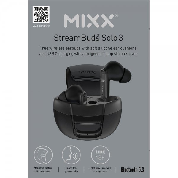 Mixx-kuulokkeet StreamBuds Solo 3 TWS, musta