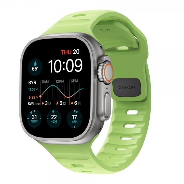 Nomad Apple Watch 44/45/46mm/Apple Watch Ultra -ranneke Sport Band Glow 2.0