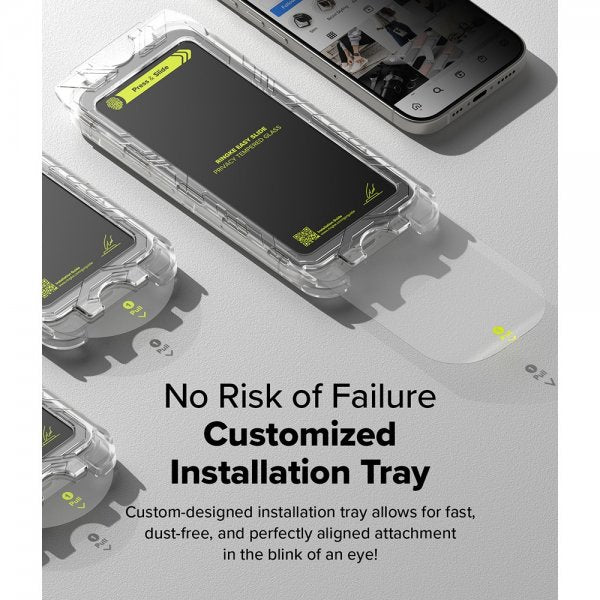Ringke iPhone 16 Pro -näytönsuoja Easy Slide Privacy 2 kpl