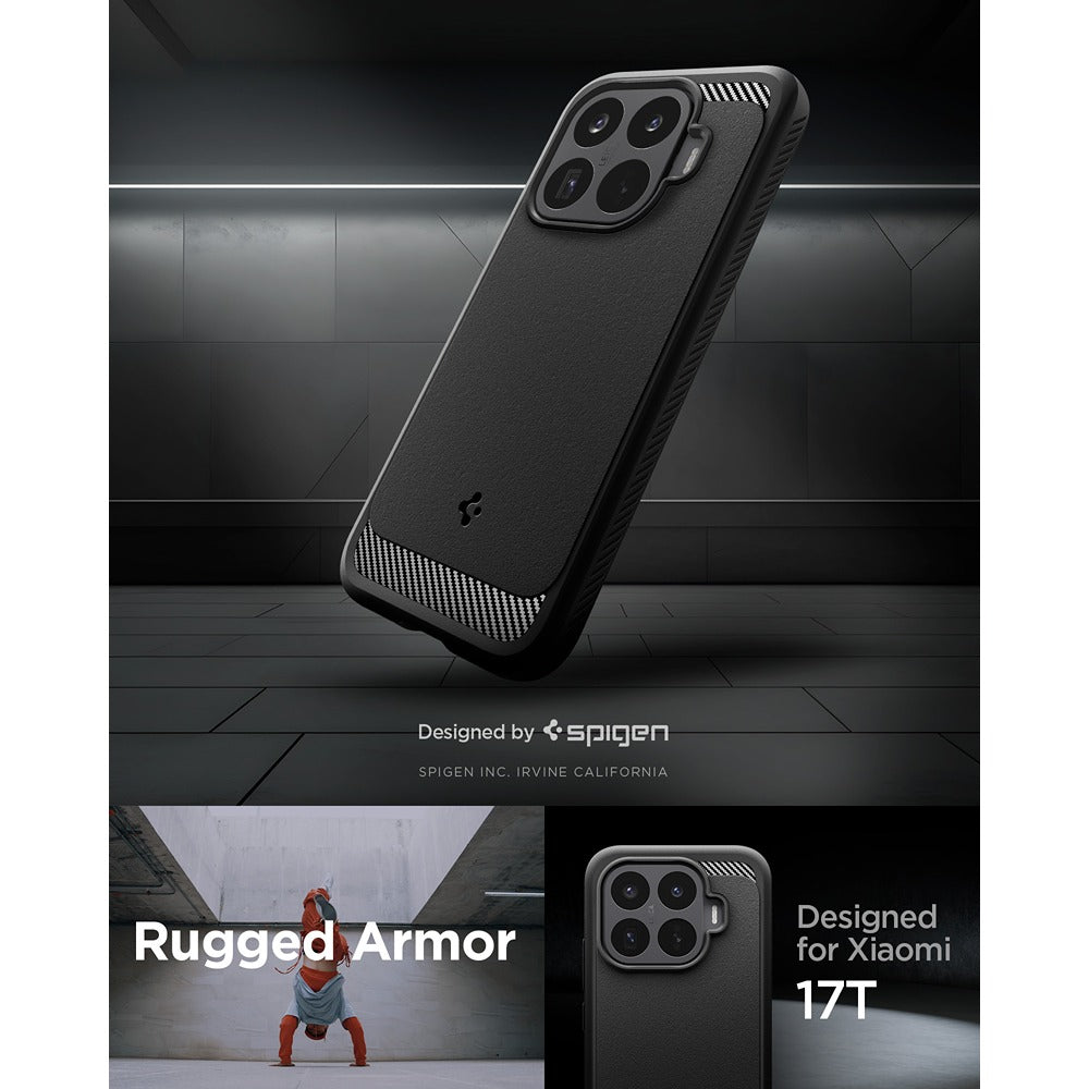 Spigen Xiaomi 17T Kuori Rugged Armor Matte Musta