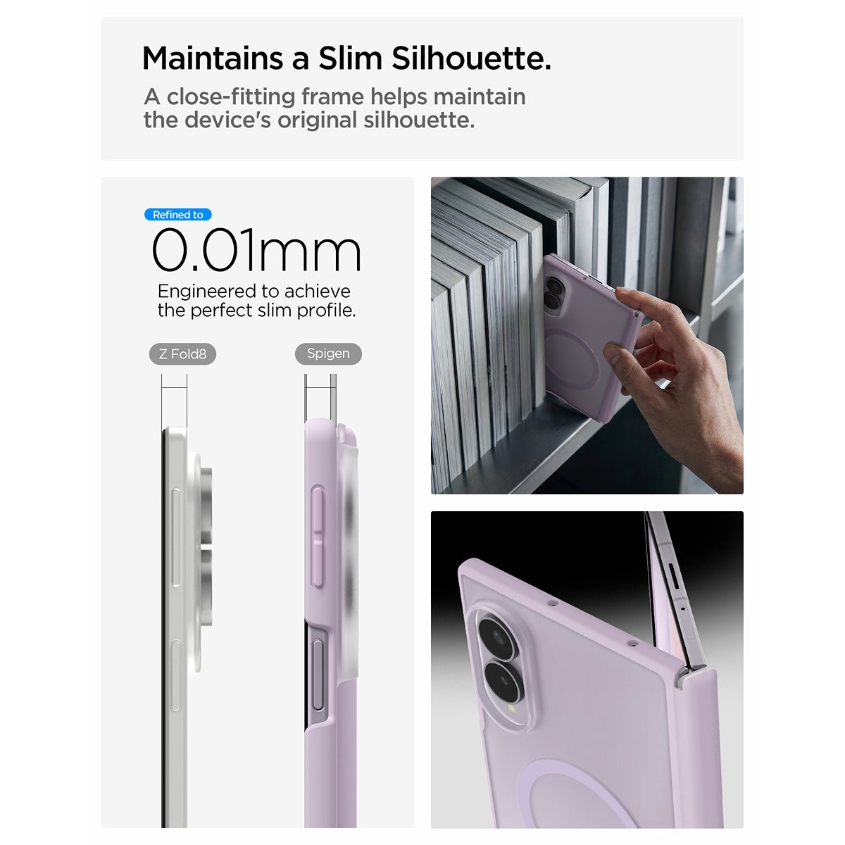 Spigen Samsung Galaxy Z Fold 8 Kuori Air Skin Zero MagFit Frost Lavender