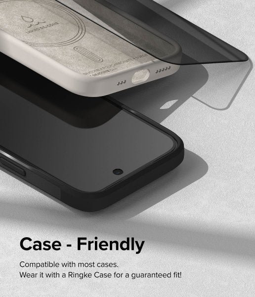Ringke iPhone 15 Plus -yksityisyysnäytönsuoja karkaistua lasia asennuskehikon kanssa