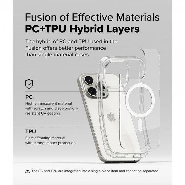 Ringke iPhone 16 Pro Max -suojakuori Fusion Magnetic Transparent