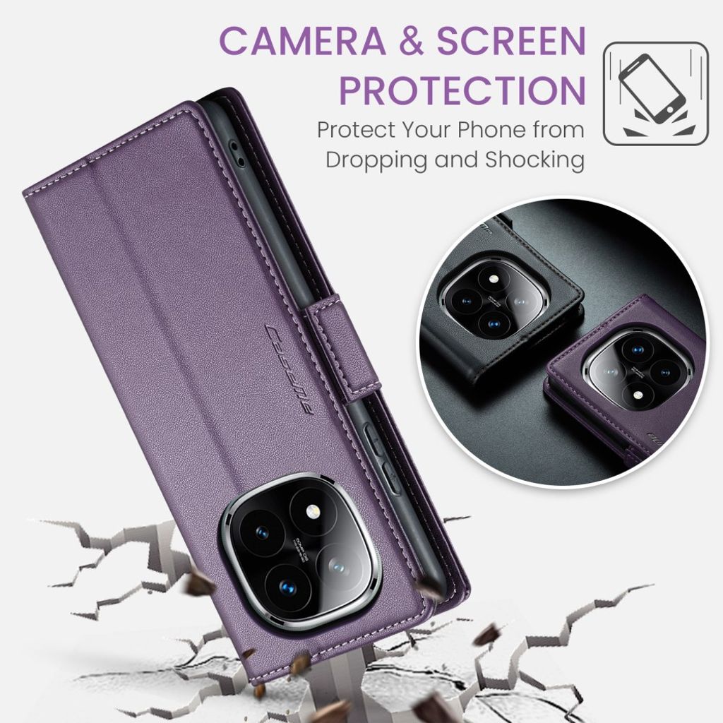 CaseMe Xiaomi Redmi Note 14 Pro 5G/14 Pro Plus 5G Kotelo 023 Series Violetti