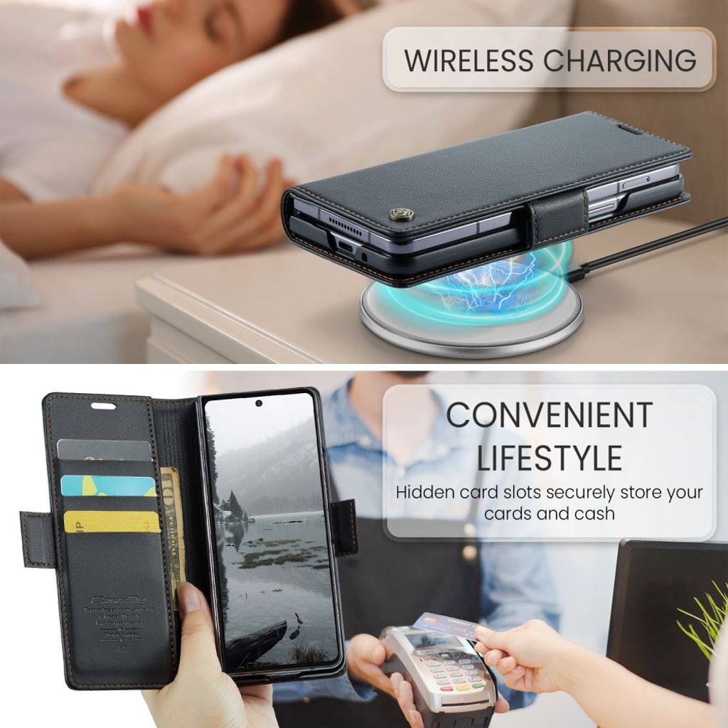 CaseMe Samsung Galaxy Z Fold 7 Kotelo 023 Series Musta