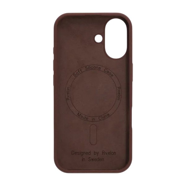 Rvelon iPhone 17 -silikonikuori MagSafella, ruskea