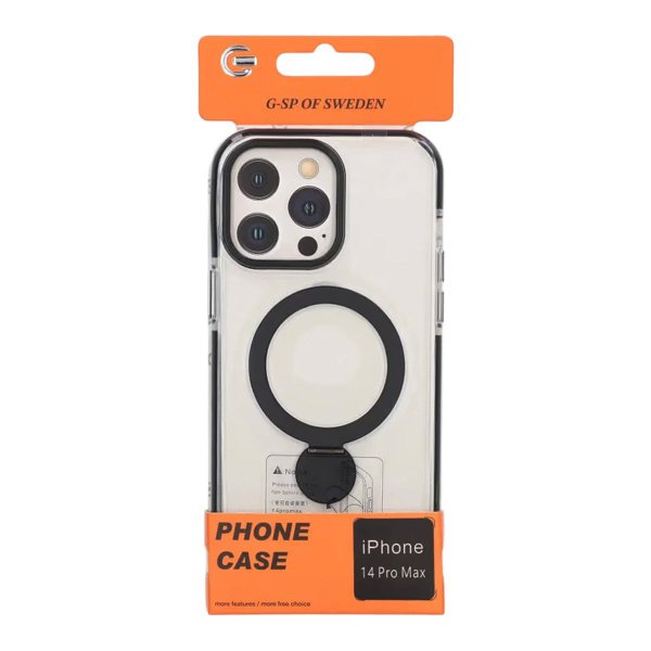 iPhone 14 Pro Max Kuori Sormusteline MagSafe Musta