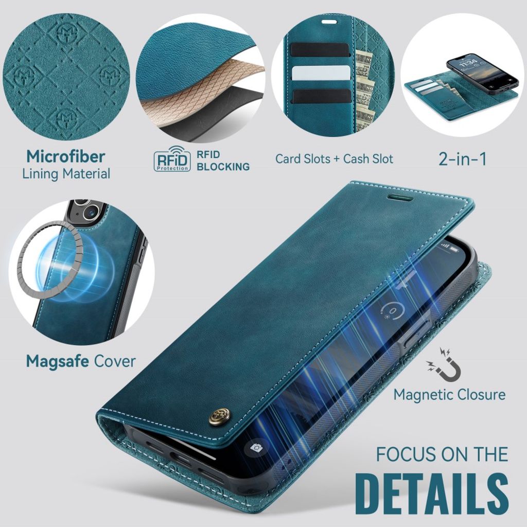 CaseMe iPhone 14 Plus/iPhone 15 Plus Kotelo C49 Series Vihreä