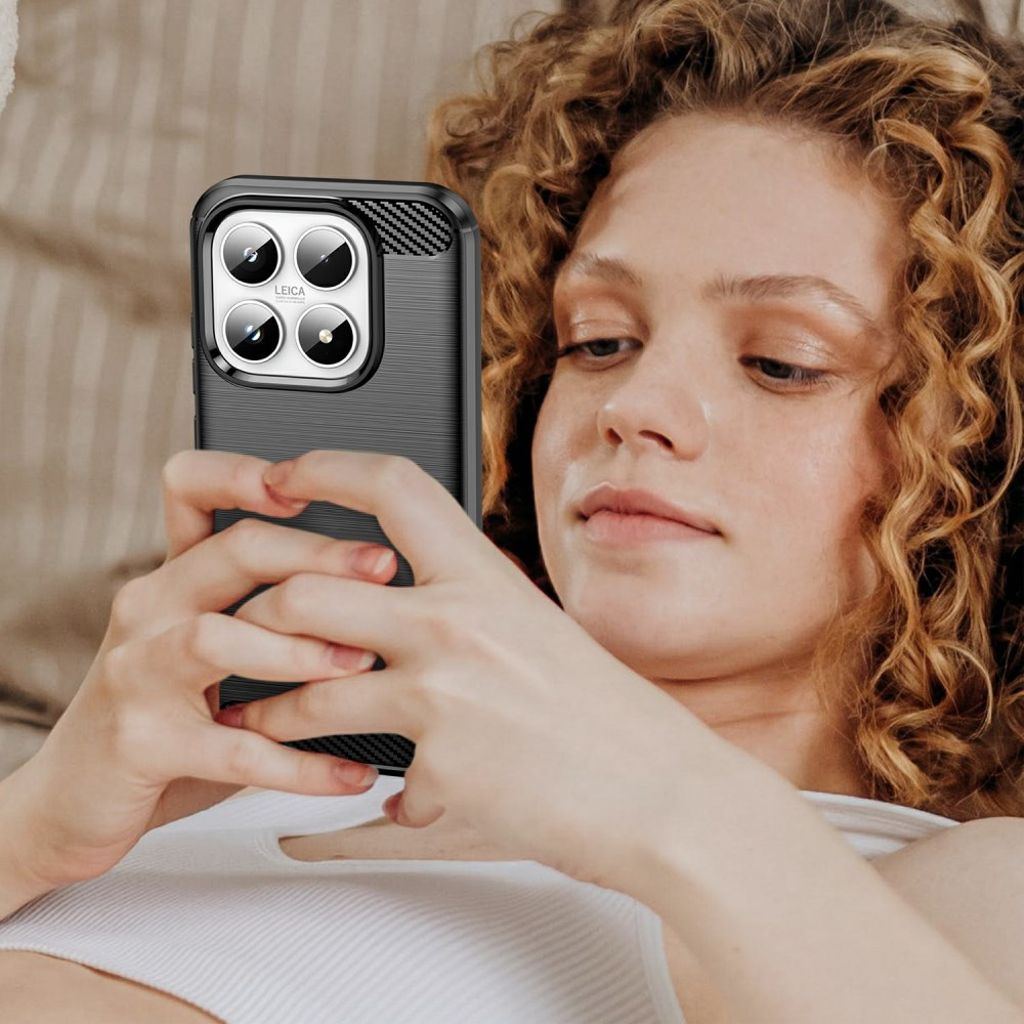 Xiaomi 17 Kuori Harjattu Hiilikytkentekstuuri Musta
