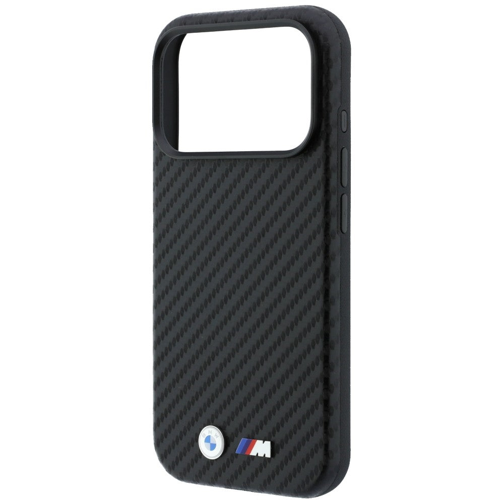 BMW iPhone 18 Pro Kuori M Carbon Metal Logo Musta