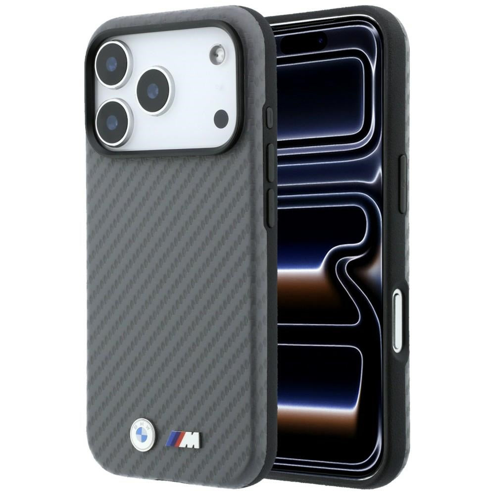 BMW iPhone 18 Pro Max Kuori M Carbon Metal Logo Harmaa