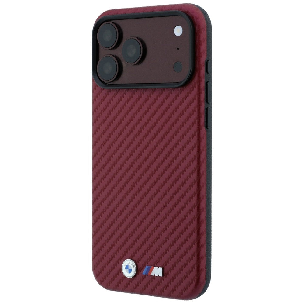 BMW iPhone 17 Pro Max/iPhone 18 Pro Max Kuori M Carbon Metal Logo Burgundy