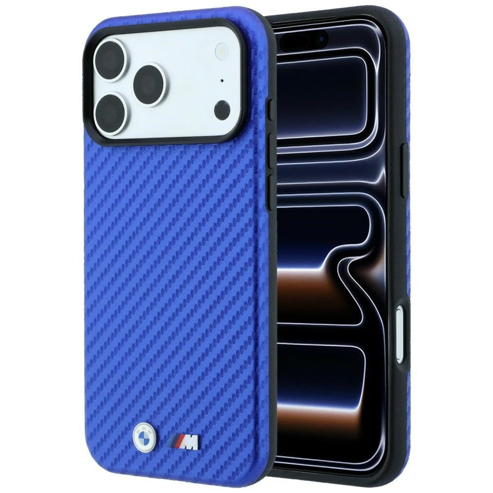 BMW iPhone 17 Pro/iPhone 18 Pro Kuori M Carbon Metal Logo Sininen