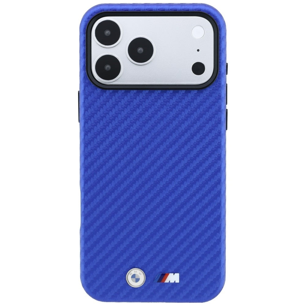 BMW iPhone 17 Pro Max/iPhone 18 Pro Max Kuori M Carbon Metal Logo Sininen