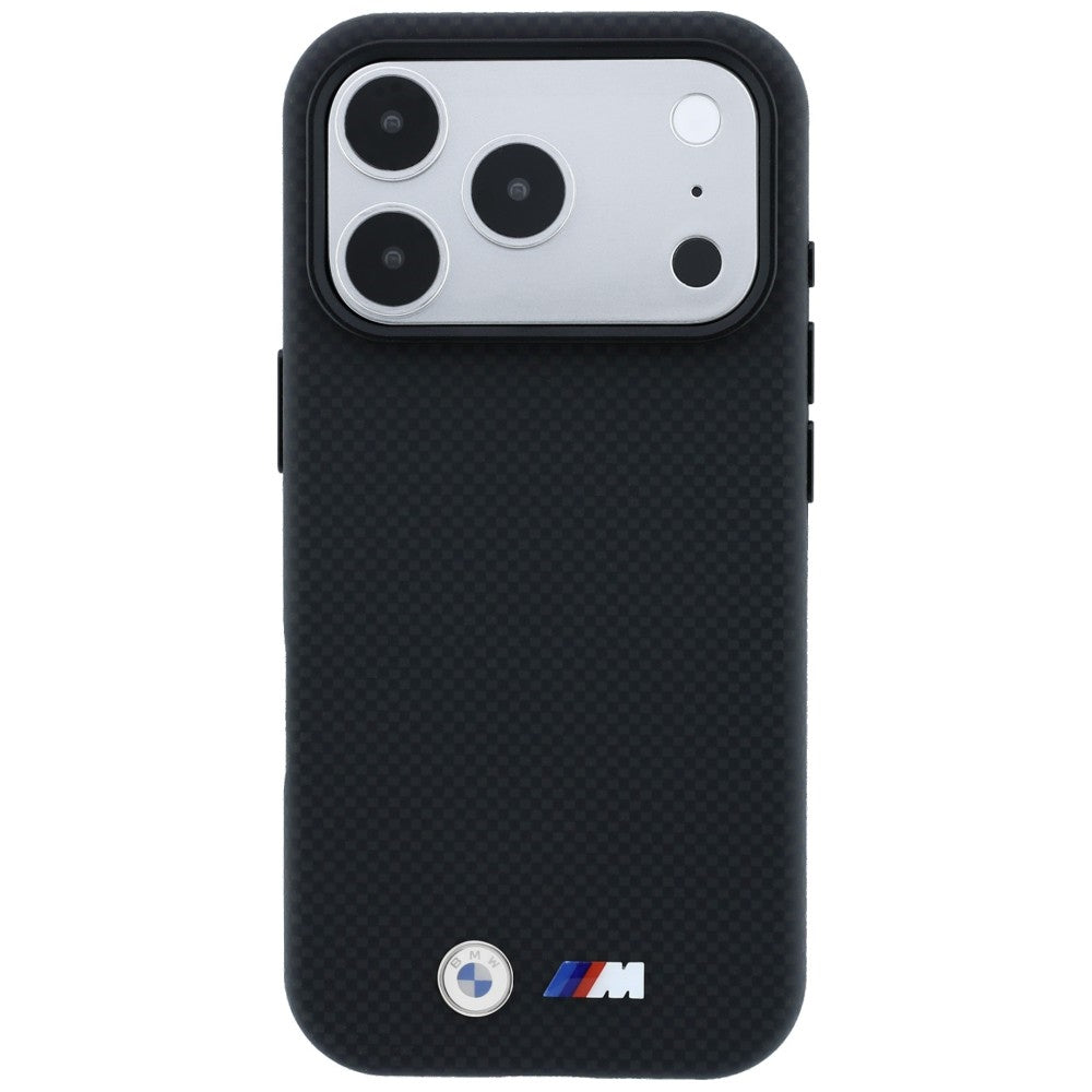 BMW iPhone 17 Pro/iPhone 18 Pro Kuori M Quadrille Kevlar Metallilogo Musta