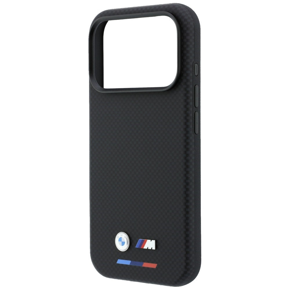 BMW iPhone 17 Pro Max/iPhone 18 Pro Max Kuori M Quadrille Kevlar Tricolor & Metal Logo Musta