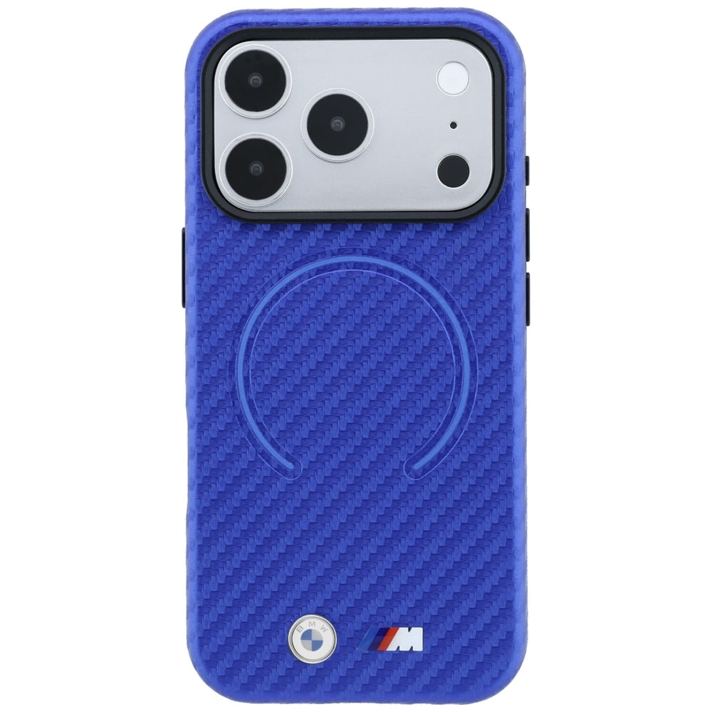 BMW iPhone 17 Pro Max/iPhone 18 Pro Max Kuori M Carbon Printed Ring Sininen