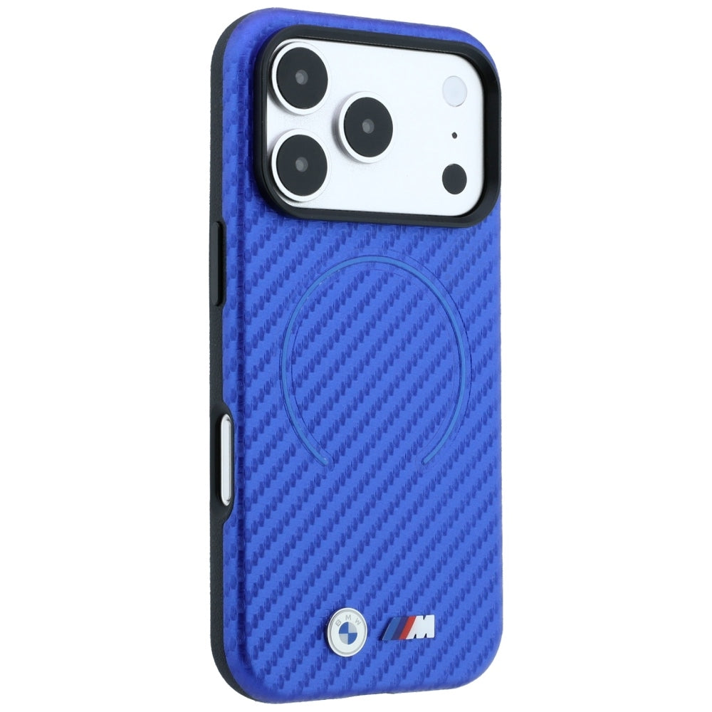 BMW iPhone 17 Pro Max/iPhone 18 Pro Max Kuori M Carbon Printed Ring Sininen