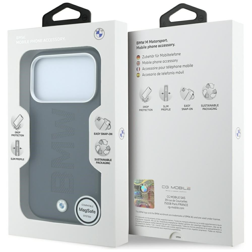 BMW iPhone 17 Pro/iPhone 18 Pro Kuori Centered Deboss Harmaa