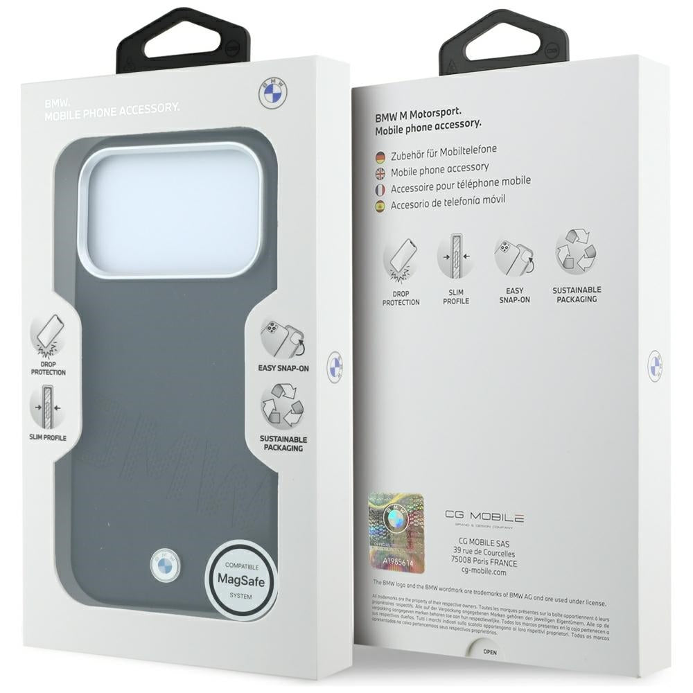 BMW iPhone 17 Pro/iPhone 18 Pro Kuori Inclined Deboss Musta