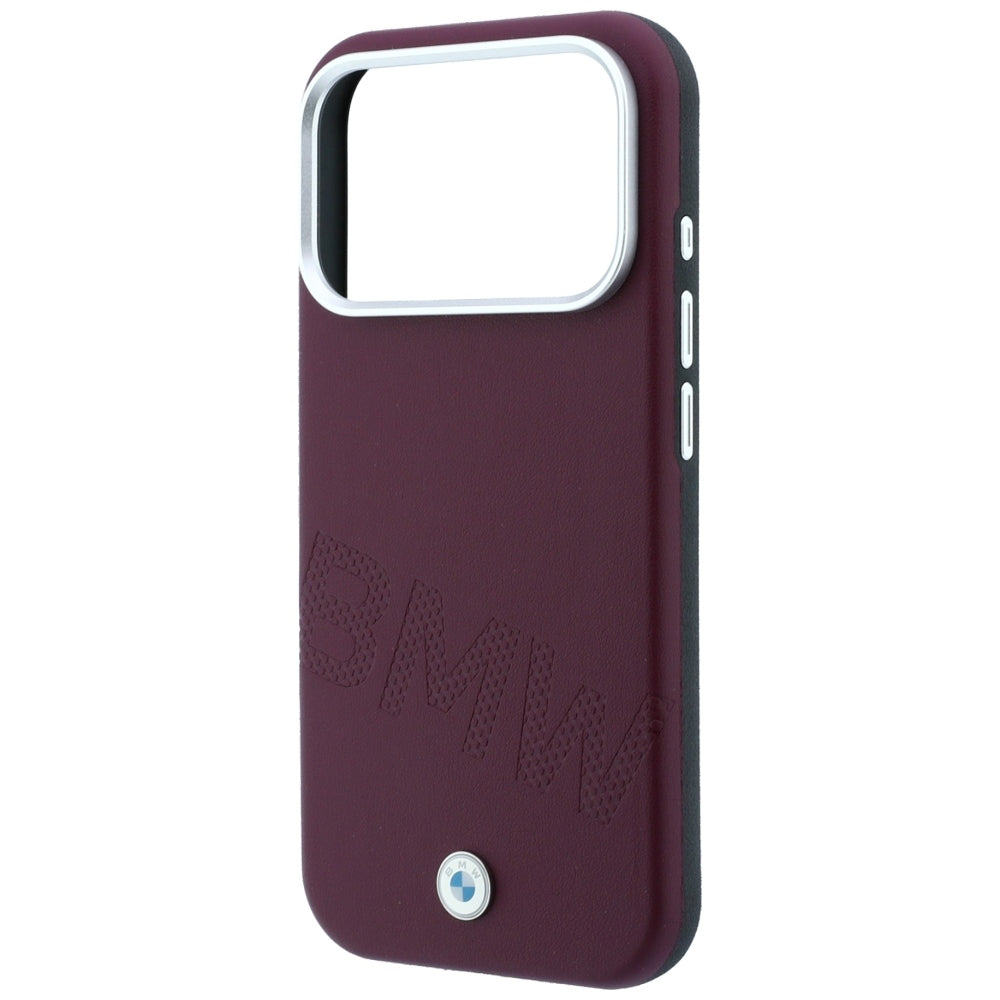 BMW iPhone 17 Pro/iPhone 18 Pro Kuori viistolla upotetulla burgundinpunaisella kuvioinnilla