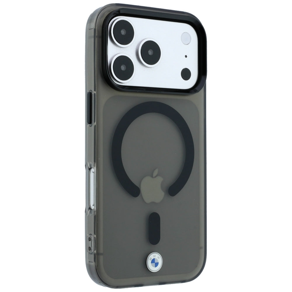 BMW iPhone 17 Pro Max/iPhone 18 Pro Max Kuori Frosted Metal Logo Musta