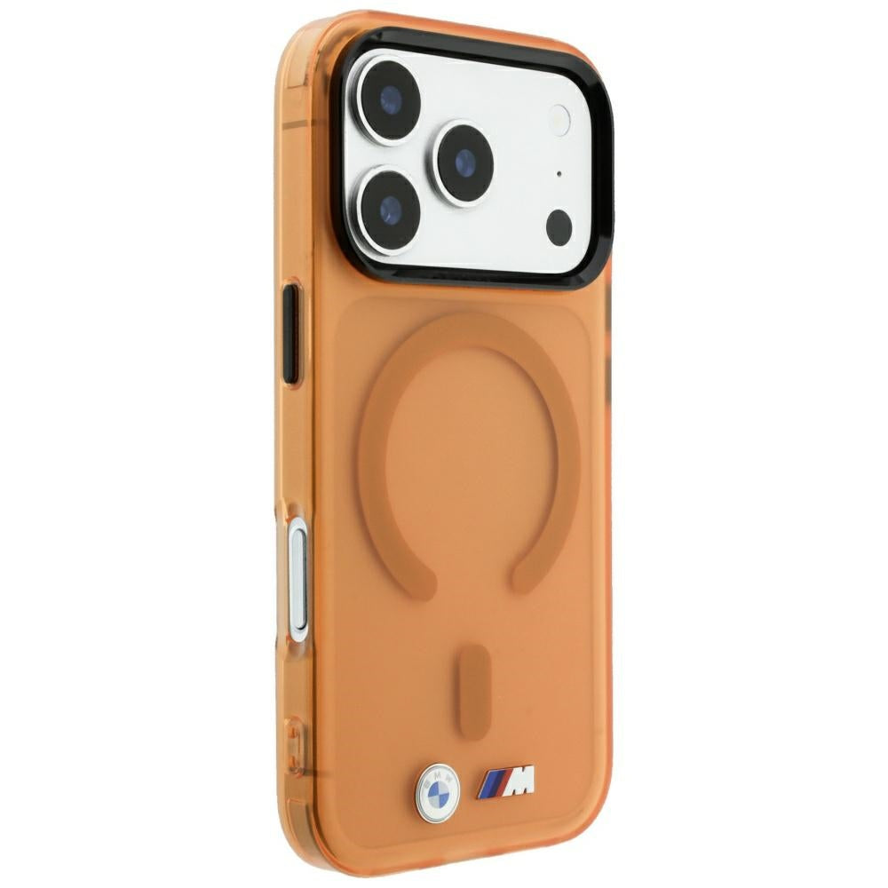 BMW iPhone 17 Pro/iPhone 18 Pro Kuori M Frosted Metal Logo Oranssi