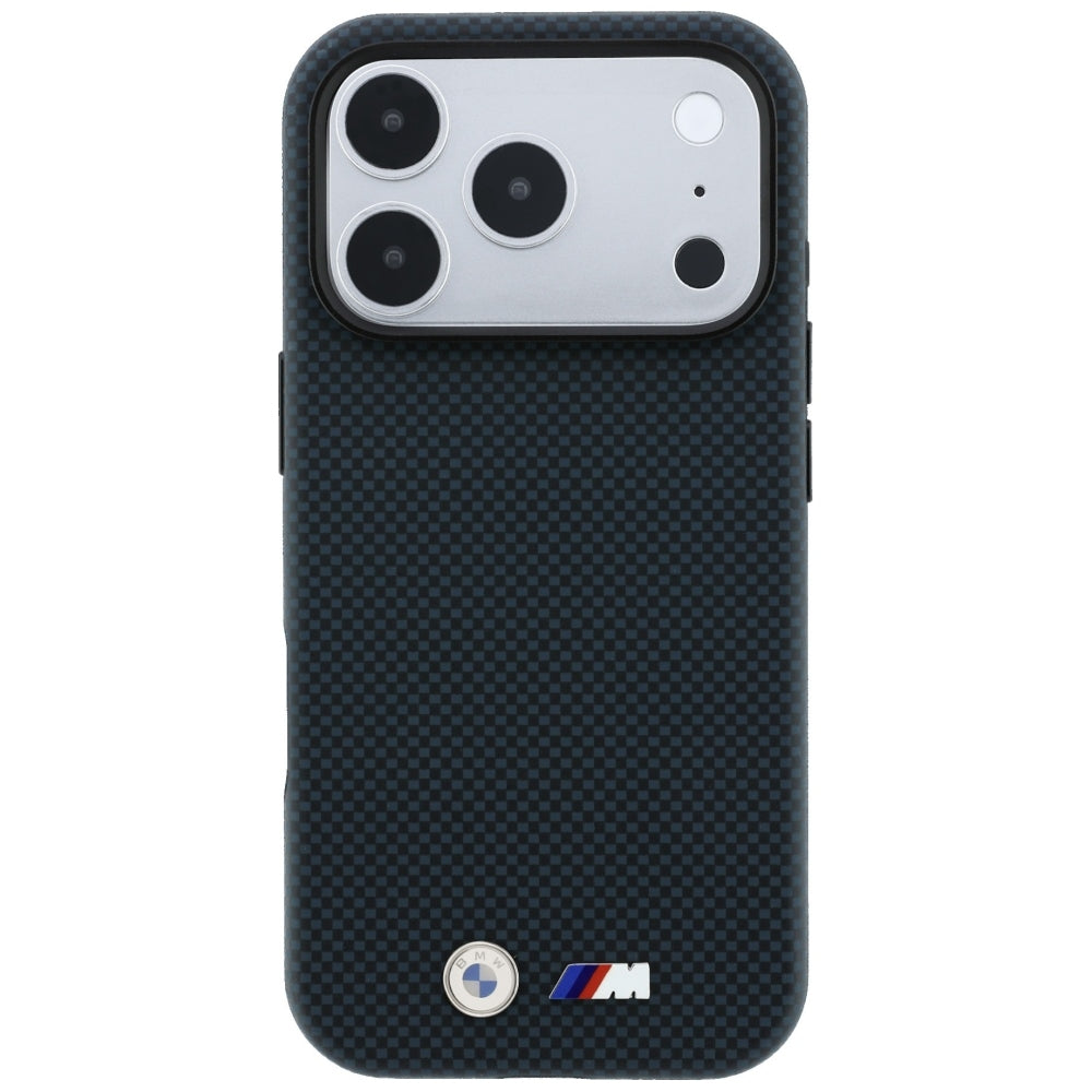BMW iPhone 17 Pro/iPhone 18 Pro Kuori M Quadrille Kevlar Metallilogo Laivastonsininen