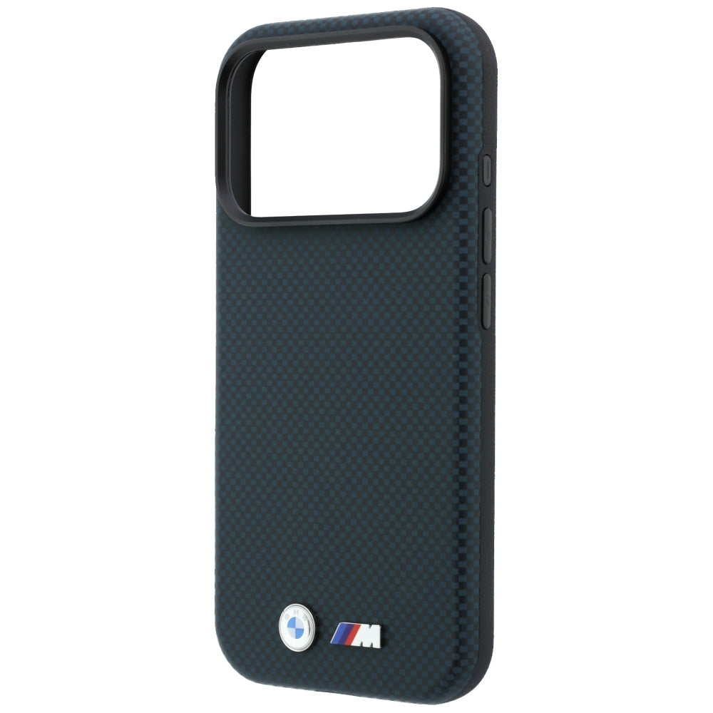BMW iPhone 17 Pro/iPhone 18 Pro Kuori M Quadrille Kevlar Metallilogo Laivastonsininen