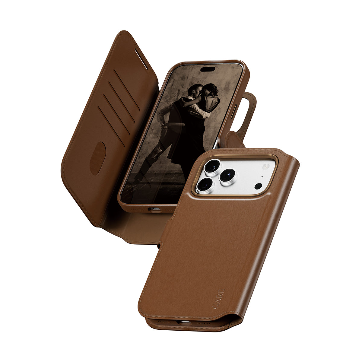 CARE by PanzerGlass iPhone 17 Pro Max/iPhone 18 Pro Max Kotelo Tango Wallet MagSafe Ruskea
